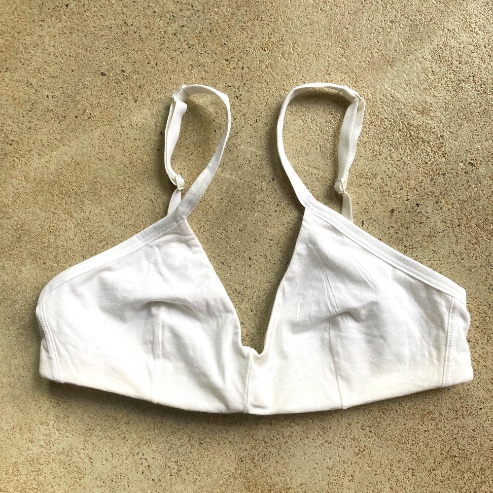The Cotton Bralette. White - Everlane